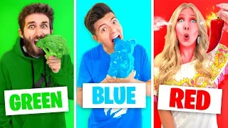 Eating Only ONE Color of Food for 24 Hours! (Rainbow Food Challenge)