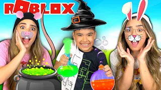 TROLLEI MINHAS IRMÃS COM PORÇÕES MALUCAS! - Wacky Wizards (Roblox)