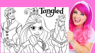 Coloring Tangled Rapunzel, Pascal, Flynn Rider & Maximus GIANT Coloring Pages | Crayola Crayons