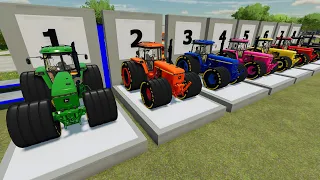 Big Tractor and Obstacle Course - Eight Tractors with Mighty Pirelli Tires | Count Vehicles