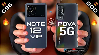 Infinix Note 12 VIP vs Tecno POVA 5G Camera | Body | AnTuTu | Display | Benchmark  Full Comparison.