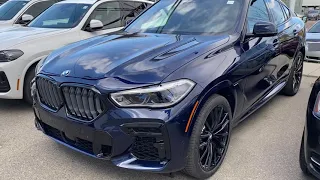 2022 BMW X6 40i Tanzanite Blue with Coffee Merino lthr