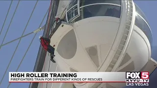 Firefighters train for rescues on High Roller observation wheel