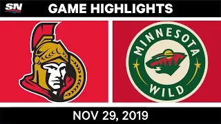 NHL Highlights | Senators vs. Wild – Nov. 29, 2019