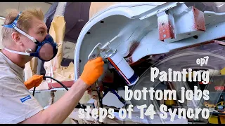 Painting bottom jobs steps of T4 Syncro 🚐 [ep07-s3] 🔧 #paintjob  #campervan #vwt4