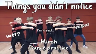 THINGS YOU DIDNT NOTICE in miroh heart ver dance practice/ Stray Kids