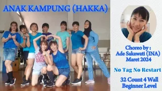 ANAK KAMPUNG LINE DANCE (HAKKA)Choreo Ade Sakawati (INA)Maret 2024, No Tag No Restart|Beginner Level