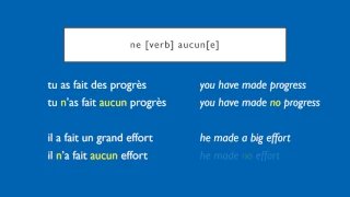 French Negatives | ne...aucun | none, not any