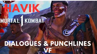 MORTAL KOMBAT 1 - HAVIK Toutes les intros Dialogues & Punchlines VF