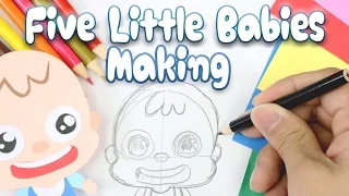 How to Make Five Little Babies Paper Craft | Children Nursery Rhyme | Kids Songs | Baby Puff Puff