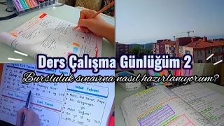 Ders Çalışma Günlüğüm 2💖|Bursluluk sınavına nasıl çalışıyorum? ☀️|DARLA_BLOGG