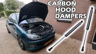 Carbon Hood Dampers Peugeot 206 Installation Guide