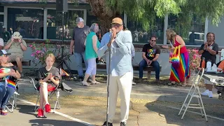 Arnold McCuller “Shower the People” at the Clayton Pride Parade.