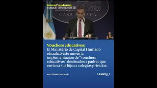 Anuncio de los vouchers educativos para pagar cuotas en escuelas privadas.