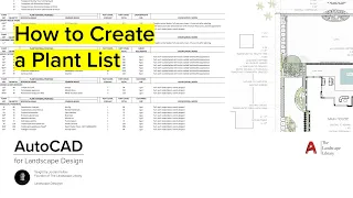 13. How to Create a Plant List | AutoCAD for Landscape Design