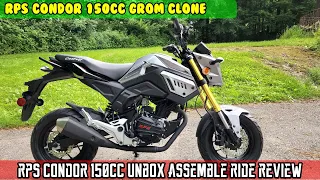 BRAND NEW RPS Condor 150cc Grom Clone complete unbox build ride review top speed and 0-50 time