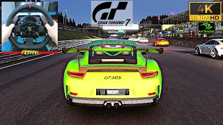 Gran Turismo 7 PS5 - Porsche 911 GT3 RS Trial Mountain Circuit RACE | Thrustmaster T300 4K ULTRA HD