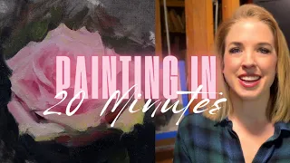 20 Minute Painting! Video 2 - Pink Roses in Oils #20minutepainting #annarosebain #arttutorial