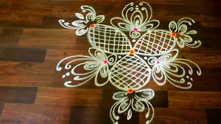 BUEATIFUL FLOWERS DESIGN //SRI KRISHNA JANMASHTAMI SPECIAL MUGGU 🌿//AKSHARA RANGOLI🌿🌿