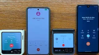 Samsung Z Flip 5 vs Google Pixel 8 Pro + Moto Razr 40 Ultra vs LG Stylo 6 Outgoing & Incoming Calls