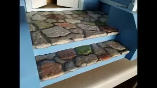 DIY Dollhouse egg carton rock porch