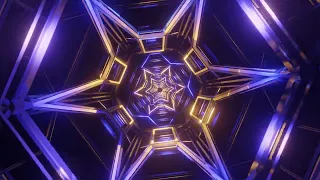 Abstract Background Video 4k Blue Gold Metallic Wireframe VJ LOOP NEON Sci-Fi Calm Screensaver