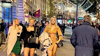 2021 Christmas Lights Full On Now | London West End Night Walk | Regent Street, Oxford Street-4k HDR