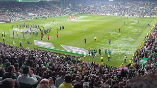Celtic Fans & Players Celebration after lifting the League Title for 8th time in a row