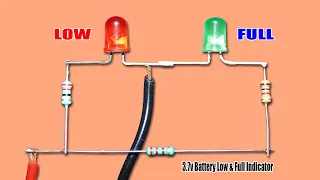 3.7v Lithium Battery Charge Low & Full Indicator Circuit