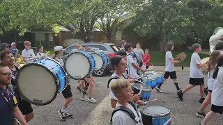 West Plains High Wolfpack Regiment marching in the Homecoming parade.