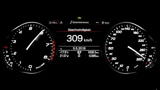 Audi S8 plus 0-309kph - Vmax, acceleration and sound