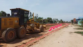 The best Operating Motor Grader starter machinery is working very fast, Road Construction