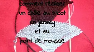 Tuto tricot châle facile au point de mousse  au tricot/châle en jersey au tricot