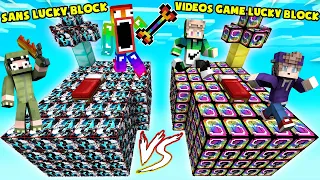 MINI GAME : SANS VS VIDEOS GAME LUCKY BLOCK BEDWARS ** T GAMING CÓ CHIẾC XƯƠNG CẦU VỒNG CỦA SANS ??