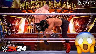 WWE 2K24 - Brock Lesnar (c) vs. Roman Reigns (c) - WrestleMania 39 Main Event Match | PS5™ [4K60]