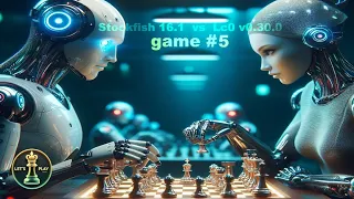 Stockfish 16.1 vs Leela Chess Zero v0.30.0 (game #5) | Super Chess Engine Battle