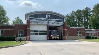 Henrico County Fire Division Engine 312 goes on a call around the corner in Henrico County, Virginia