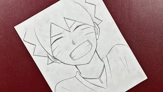 Easy anime drawing | How to draw boruto uzumaki step-by-step