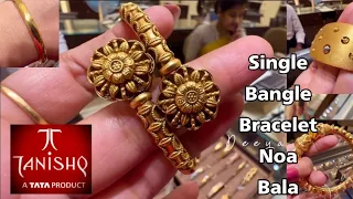 2024 Tanishq Gold Single Bangle Bracelet Noa Kada Bala Designs with Price/Bracelet Gold Design/Deeya