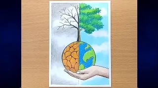 How to draw SAVE WATER SAVE NATURE Step by step