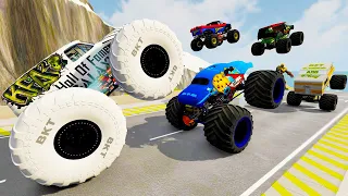 Insane Big Monster Trucks Jumps and Crushing, Big & Small Cars - BeamNG Game