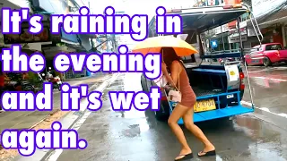 Pattaya Travel Now Status walk through the evening rain again Buakhao Market Central Pattaya Sep..21