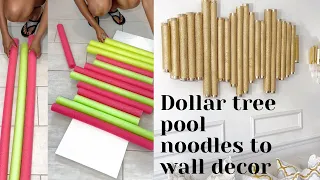 Amazing dollar tree pool noodles transformation🤩#diy #dollartreediy #walldecor #diyideas #homedecor