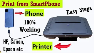 How to Print in any Printer from Android Phone with OTG/USB cable | How to print from Phone in canon