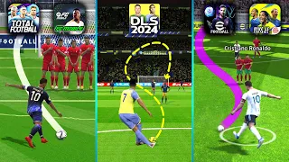 FIFA FC Mobile vs DLS 24 vs eFootball 2024 vs Total Football vs Vive le | Realistic Free kick