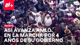 Marcha 4 Años de Transformación: Así avanza el presidente López Obrador entre la multitud