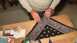 Folding a bandana into fade mask