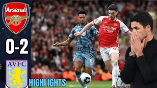 Arsenal vs Aston Villa 0-2 Highlights, All Goals And Top Moments. Premier League Match