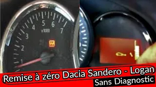 Remise à zéro du compteur Dacia dokker - sandero - Logan après vidange ارجاع العداد الى الصفر