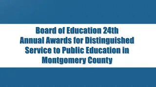 Board of Education 24th Annual Distinguished Service to Public Education Awards – 2021